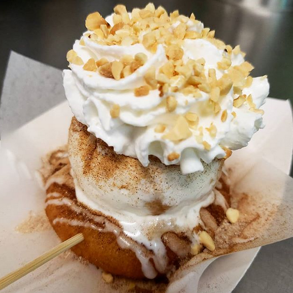 layered donut on a stick