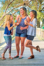 enjoying ice cream on the boardwalk